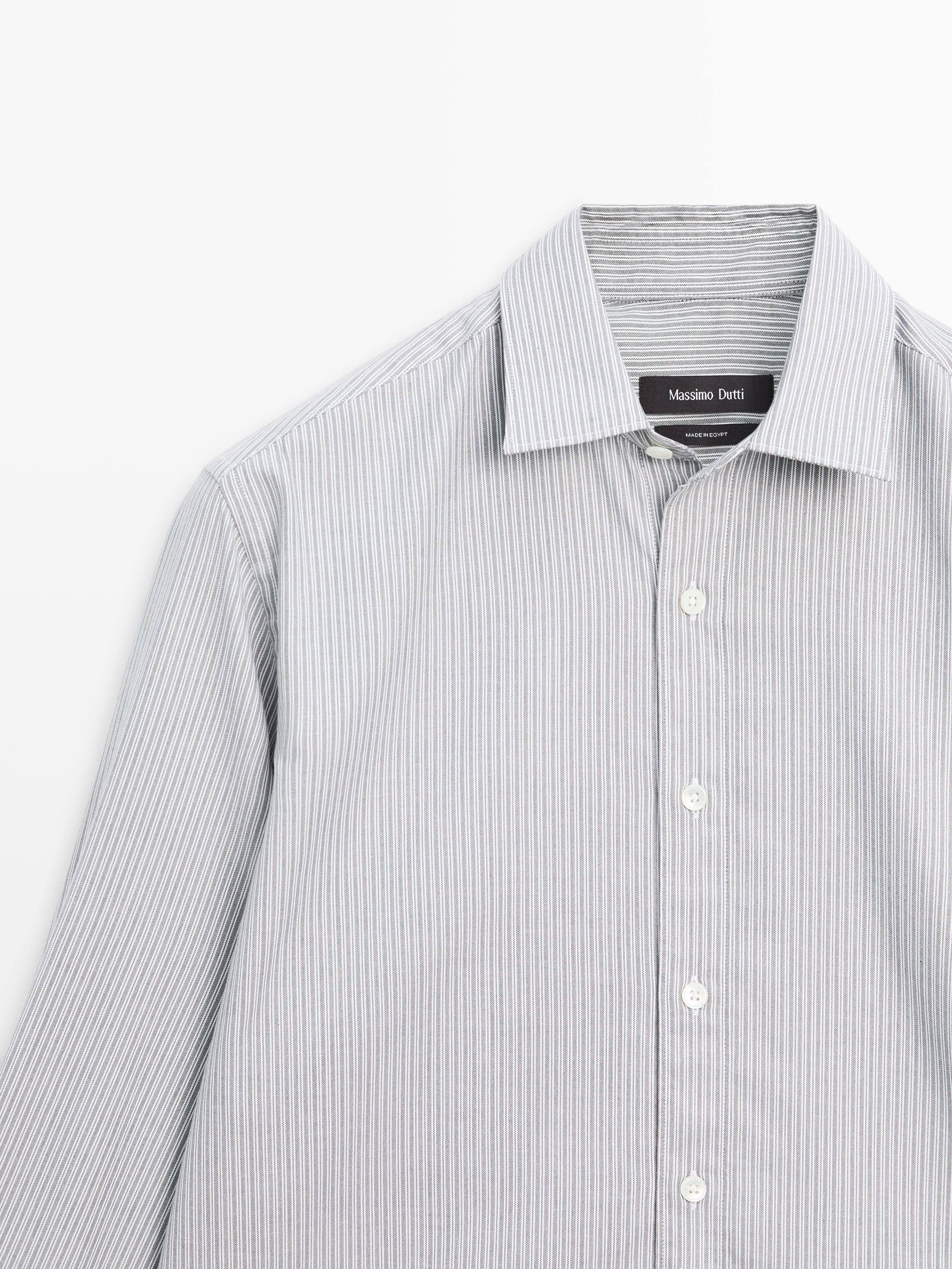 Chemise à rayures chinée regular fit